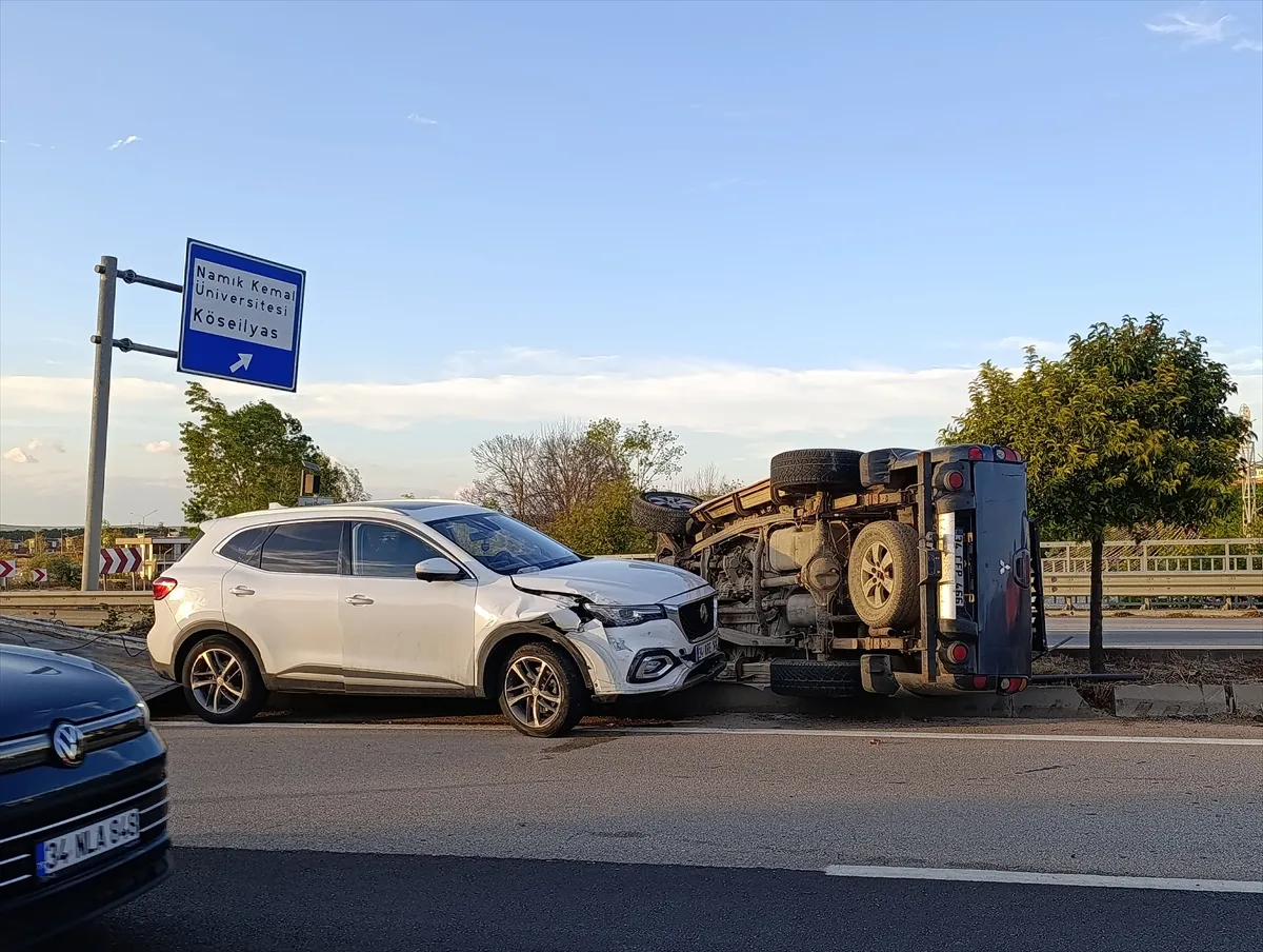 Tekirdağ’da çaldığı otomobille yayaya ve 2 araca çarpan sürücü yakalandı