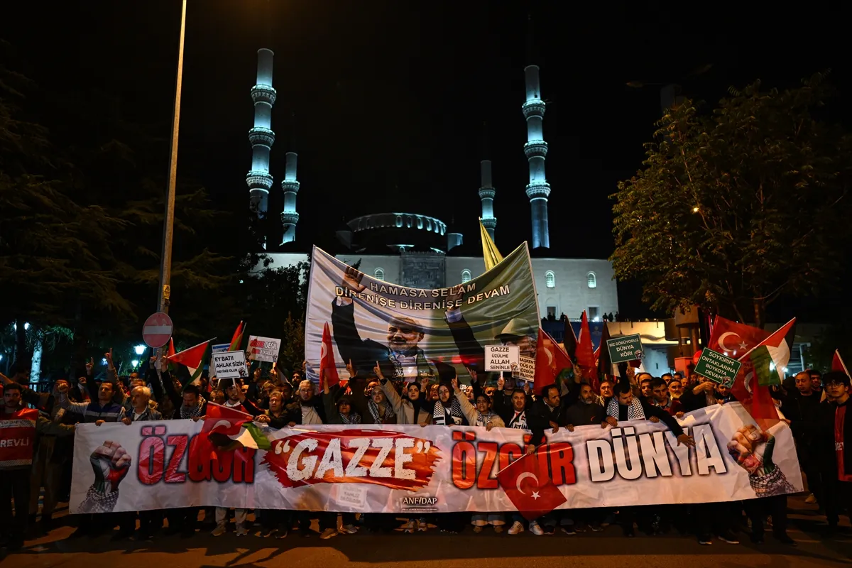Ankara’da Özgür Filistin Yürüyüşü düzenlendi