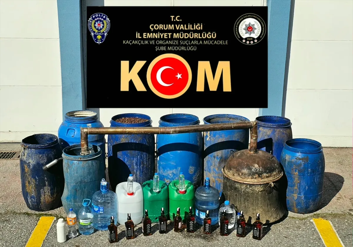 Çorum’da kaçak içki üreten 2 şüpheli yakalandı Çorum’da kaçak içki üreten 2 şüpheli yakalandı