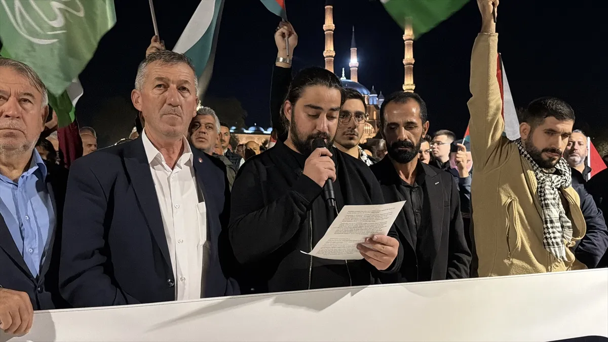 İsrail’in Gazze’de uyguladığı soykırım Edirne’de protesto edildi