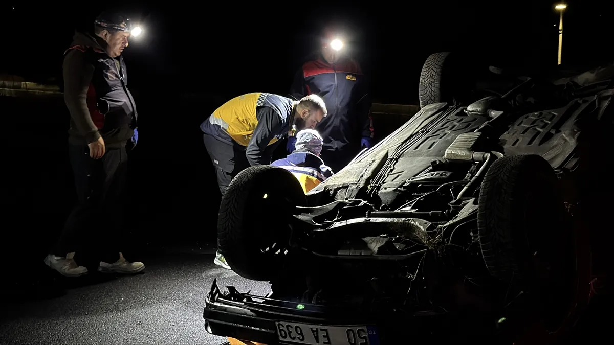 Nevşehir’de devrilen otomobilin sürücüsü öldü