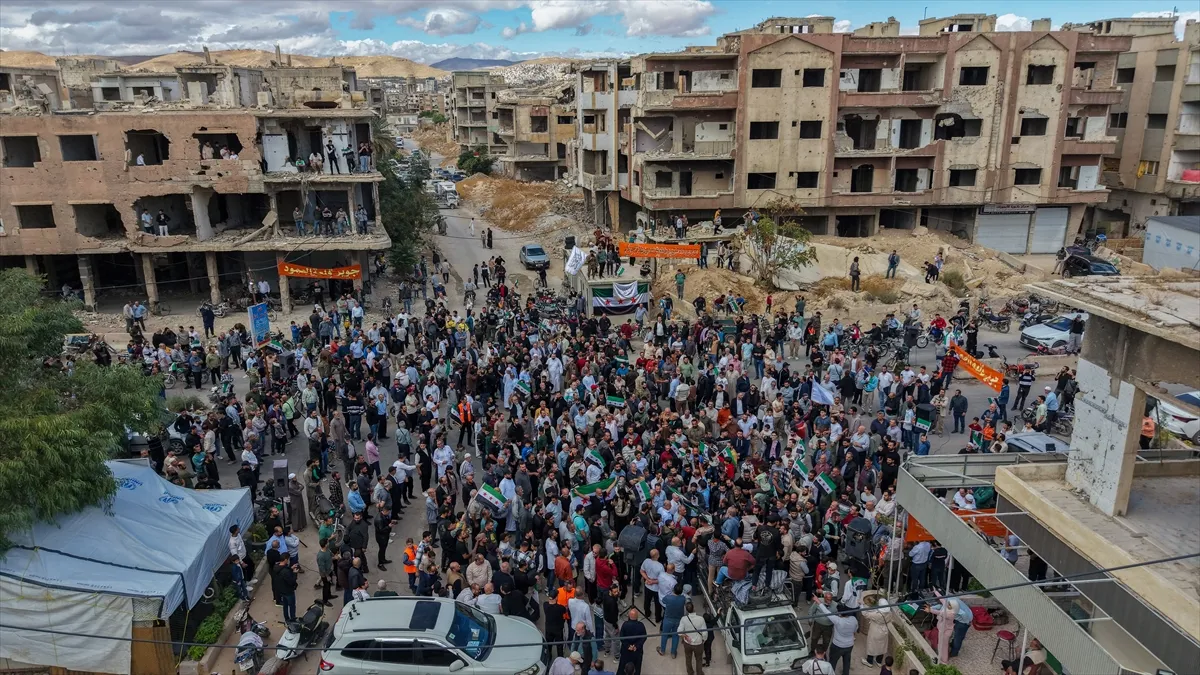 Şam’da İsrail’in güneydeki müdahaleleri protesto edildi
