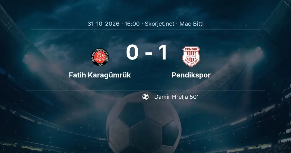 1. Lig: Fatih Karagümrük - Pendikspor Karşılaşması Tamamlandı (0-1) 1. Lig: Fatih Karagümrük - Pendikspor Karşılaşması Tamamlandı (0-1)