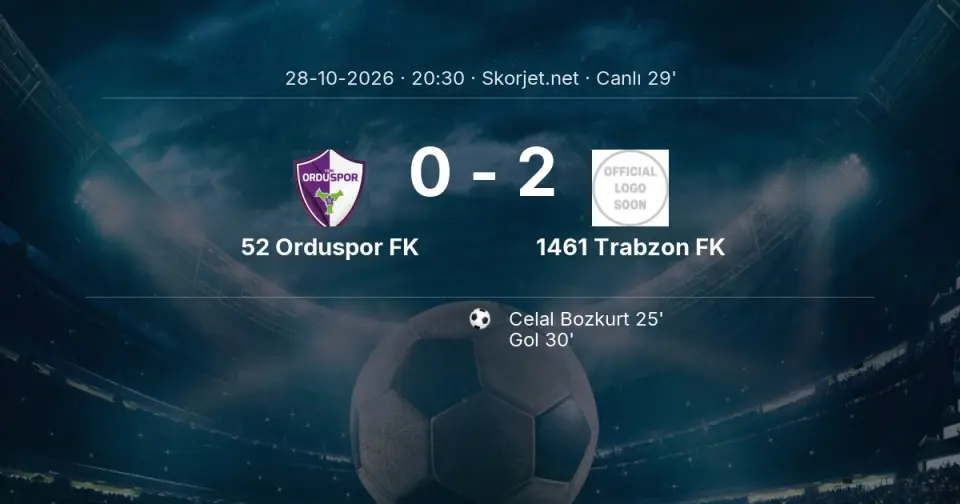 52 Orduspor FK - 1461 Trabzon FK Maçında Gol: Celal Bozkurt (25. dakika)