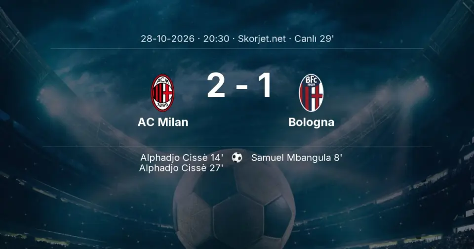 AC Milan - Bologna Maçında Gol: Alphadjo Cissè (27. dakika)