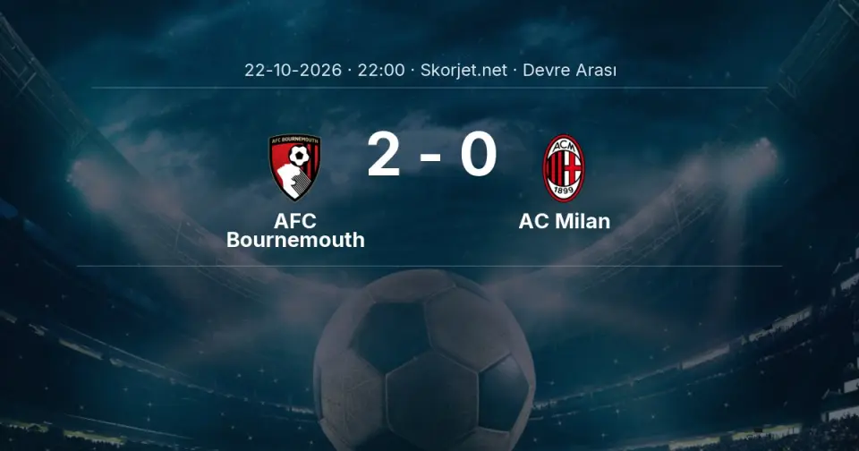 AFC Bournemouth - AC Milan Maçında İlk Yarı Sonucu