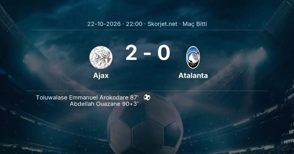 Ajax - Atalanta Maçında Gol: Abdellah Ouazane (90. dakika)