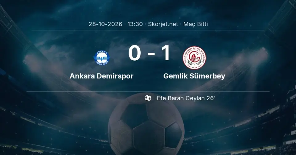Ankara Demirspor - Gemlik Sümerbey Maç Sonucu Ankara Demirspor - Gemlik Sümerbey Maç Sonucu