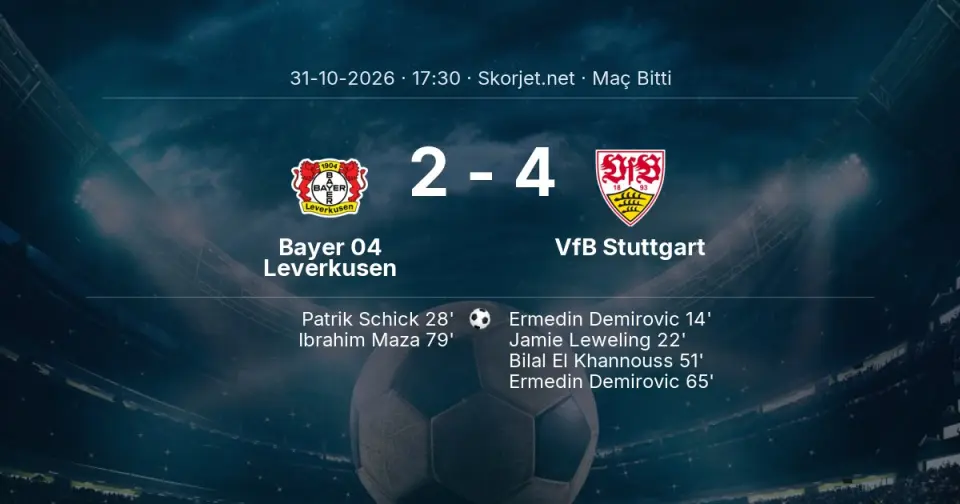 Bayer 04 Leverkusen - VfB Stuttgart Maçı 2-4 Sona Erdi
