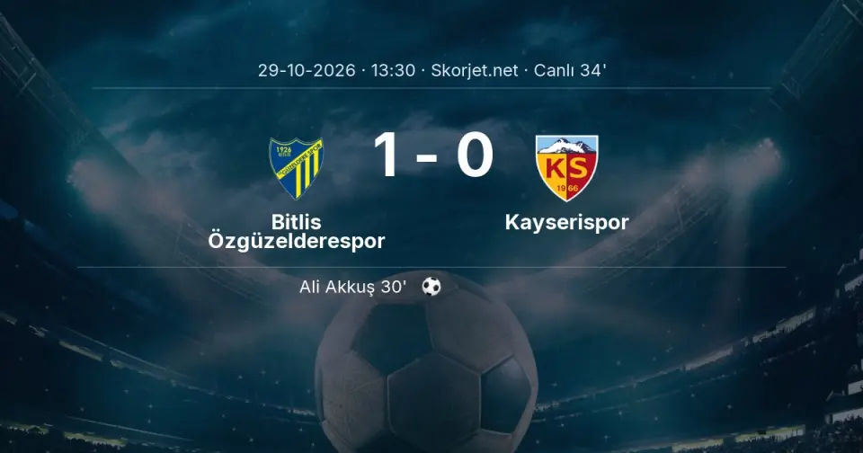 Bitlis Özgüzelderespor - Kayserispor Maçında Gol: Ali Akkuş (30. dakika) Bitlis Özgüzelderespor - Kayserispor Maçında Gol: Ali Akkuş (30. dakika)