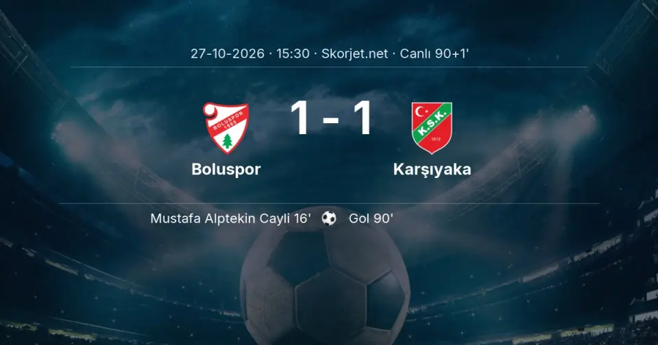 Boluspor 1-1 Karşıyaka - Gol (90. dakika) Boluspor 1-1 Karşıyaka - Gol (90. dakika)