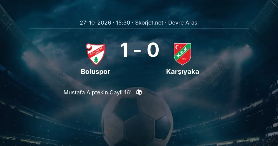 Boluspor - Karşıyaka: İlk 45 Dakika 1-0 Boluspor - Karşıyaka: İlk 45 Dakika 1-0