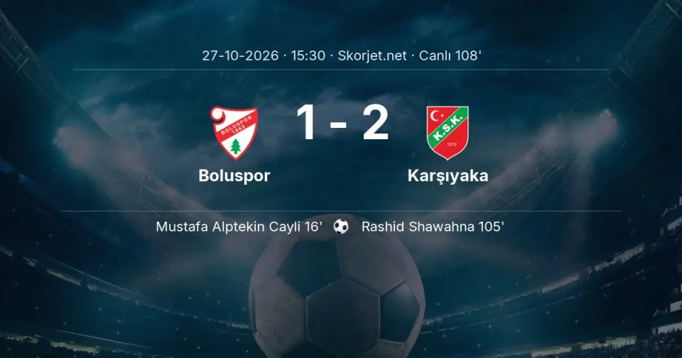 Boluspor - Karşıyaka Maçında Gol: Rashid Shawahna (105. dakika)