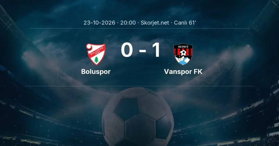 Boluspor - Vanspor FK Maçında Gol: Hikmet Çiftçi (58. dakika)