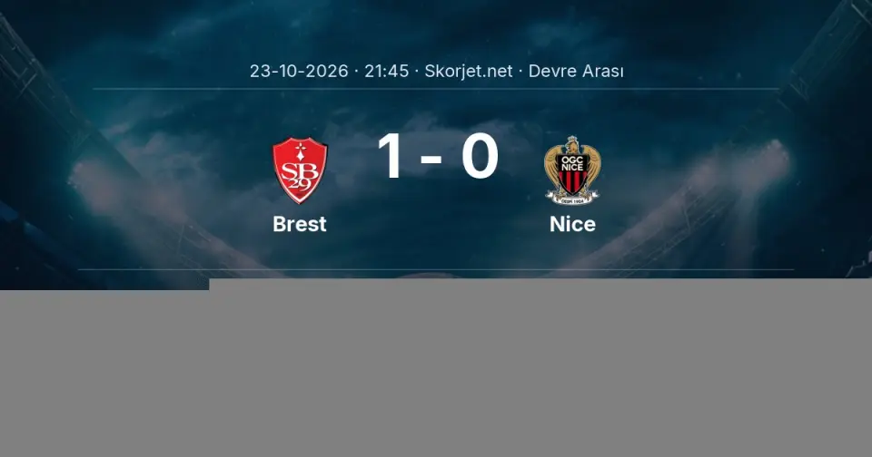 Brest - Nice Maçında Devre Arası Brest - Nice Maçında Devre Arası