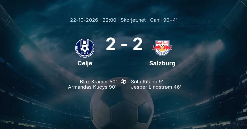 Celje - Salzburg Maçında Gol: Armandas Kucys (90. dakika)