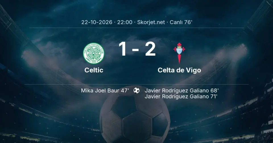 Celtic - Celta de Vigo Maçında Gol: Javier Rodríguez Galiano (71. dakika)