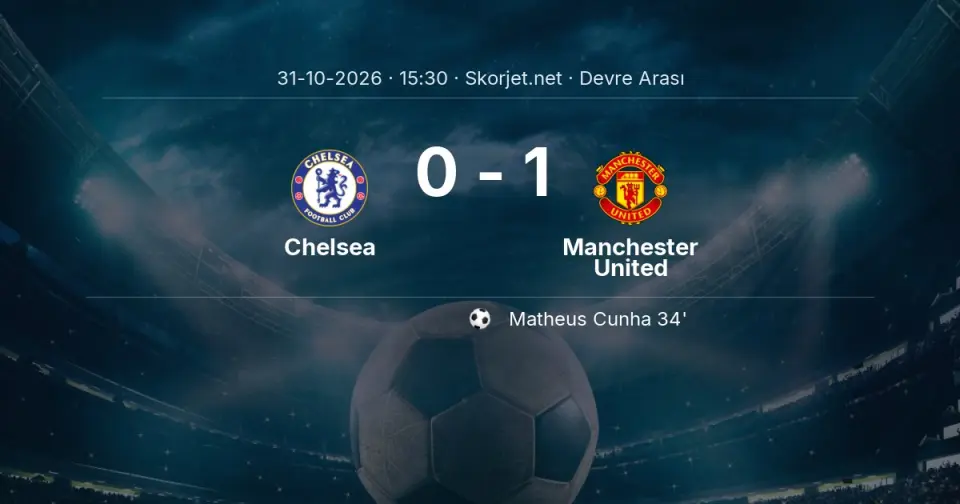 Chelsea - Manchester United Maçında İlk Yarı Sonucu Chelsea - Manchester United Maçında İlk Yarı Sonucu