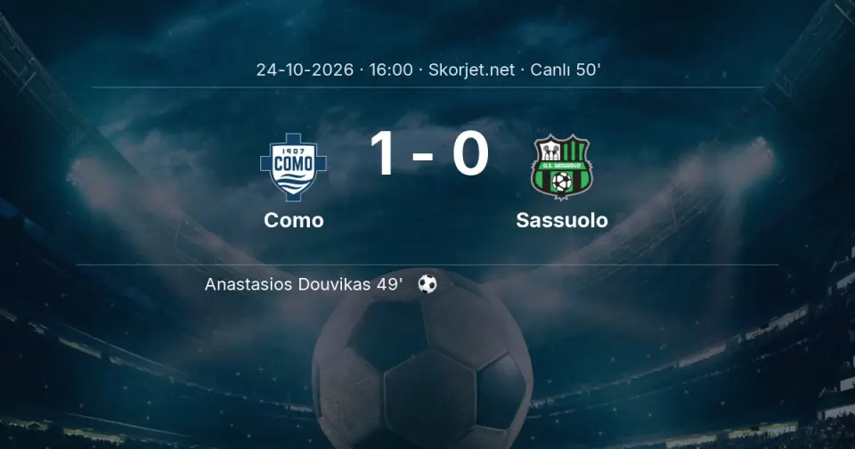Como - Sassuolo Maçında Gol: Anastasios Douvikas (49. dakika)