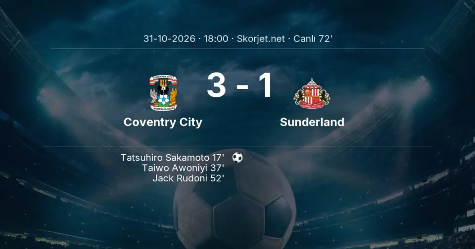 Coventry City - Sunderland Maçında Gol: Enzo Le Fée (67. dakika)