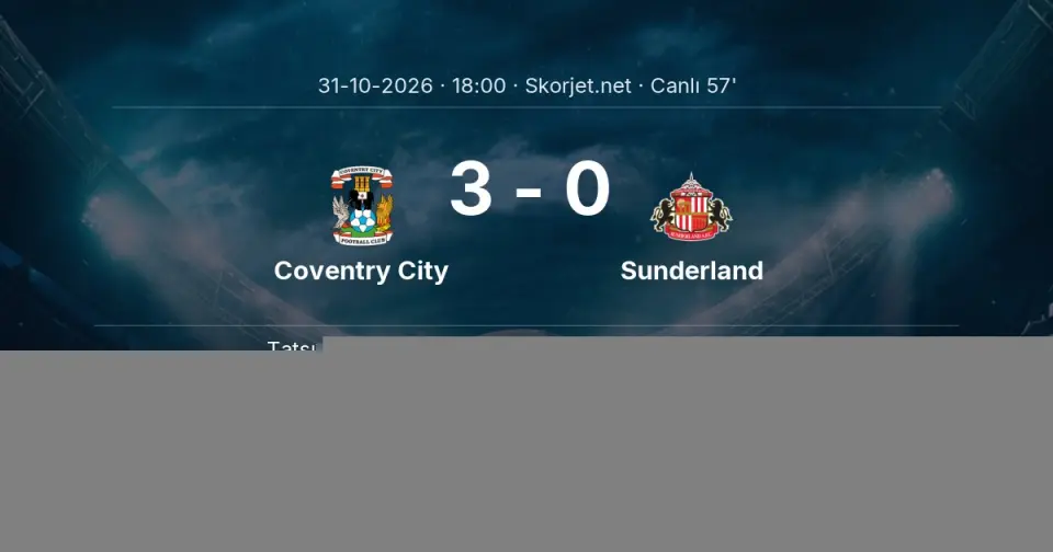 Coventry City - Sunderland Maçında Gol: Jack Rudoni (52. dakika)