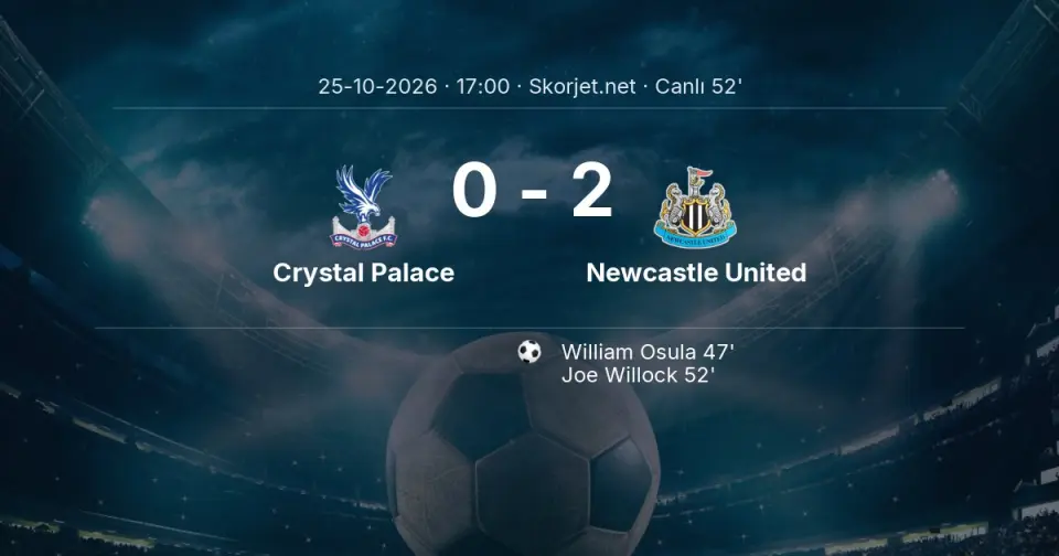 Crystal Palace 0-2 Newcastle United - Gol (52. dakika)