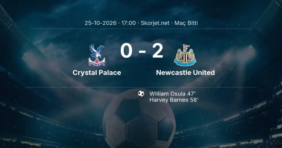 Crystal Palace - Newcastle United Skor: 0-2