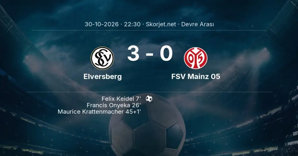 Elversberg - FSV Mainz 05 Maçında Gol: Maurice Krattenmacher (45. dakika) Elversberg - FSV Mainz 05 Maçında Gol: Maurice Krattenmacher (45. dakika)