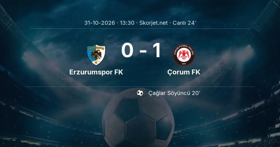 Erzurumspor FK - Çorum FK Maçında Gol: Çağlar Söyüncü (20. dakika) Erzurumspor FK - Çorum FK Maçında Gol: Çağlar Söyüncü (20. dakika)