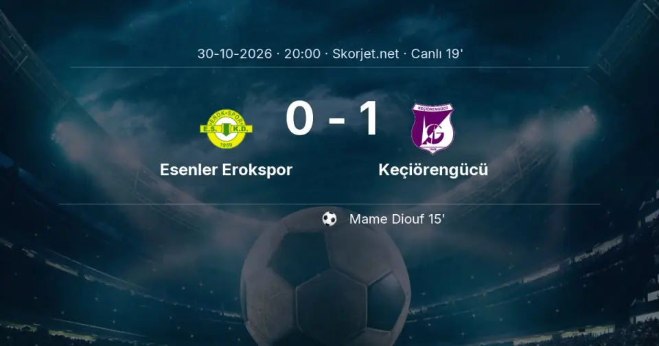 Esenler Erokspor - Keçiörengücü Maçında Gol: Mame Diouf (15. dakika) Esenler Erokspor - Keçiörengücü Maçında Gol: Mame Diouf (15. dakika)