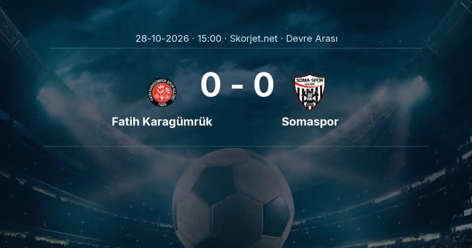 Fatih Karagümrük - Somaspor Maçında İlk Yarı Sonucu Fatih Karagümrük - Somaspor Maçında İlk Yarı Sonucu