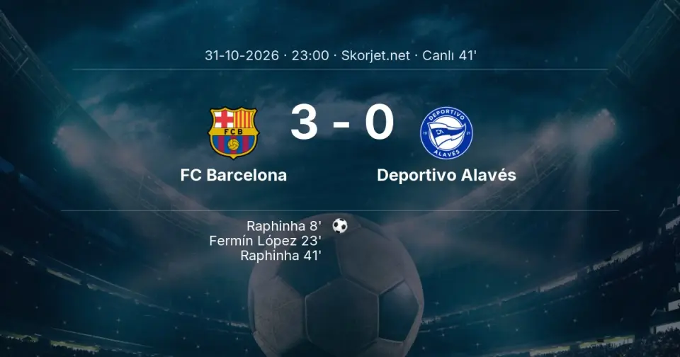 FC Barcelona - Deportivo Alavés Maçında Gol: Raphinha (41. dakika) FC Barcelona - Deportivo Alavés Maçında Gol: Raphinha (41. dakika)