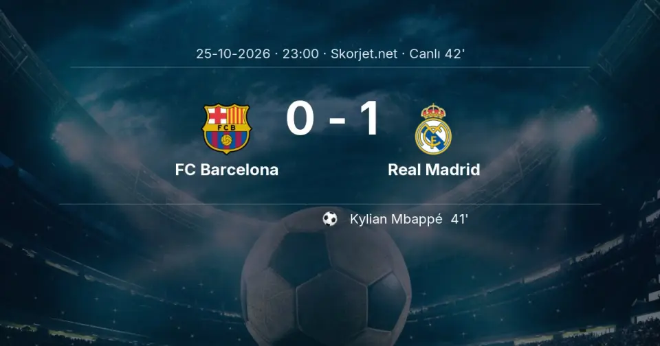 FC Barcelona - Real Madrid Maçında Gol: Kylian Mbappé (41. dakika)