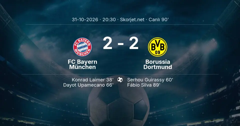 FC Bayern München - Borussia Dortmund Maçında Gol: Fábio Silva (89. dakika) FC Bayern München - Borussia Dortmund Maçında Gol: Fábio Silva (89. dakika)