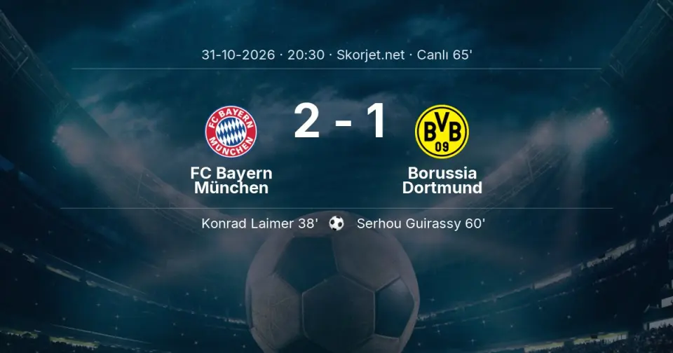 FC Bayern München - Borussia Dortmund Maçında Gol: Serhou Guirassy (60. dakika) FC Bayern München - Borussia Dortmund Maçında Gol: Serhou Guirassy (60. dakika)