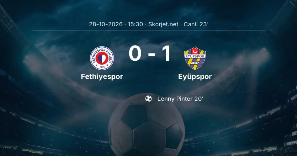 Fethiyespor - Eyüpspor Maçında Gol: Lenny Pintor (20. dakika)