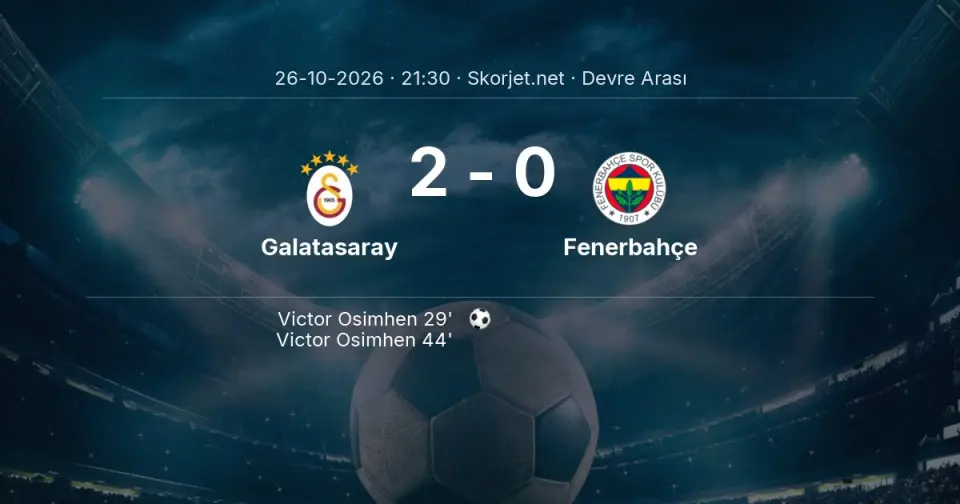 Galatasaray - Fenerbahçe Maçında İlk Yarı Sonucu