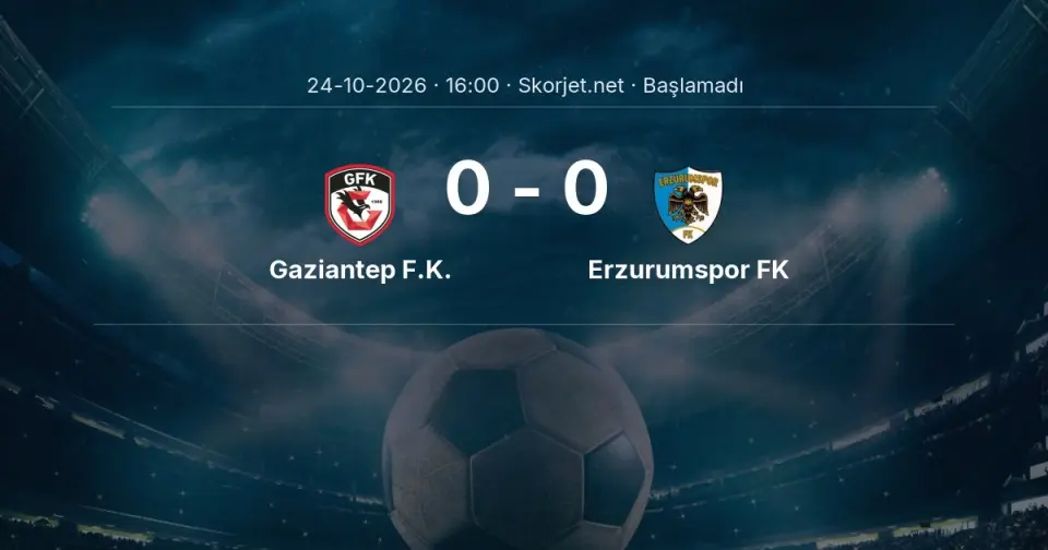 Gaziantep F.K. - Erzurumspor FK Maçı Muhtemel 11’leri ve Detayları