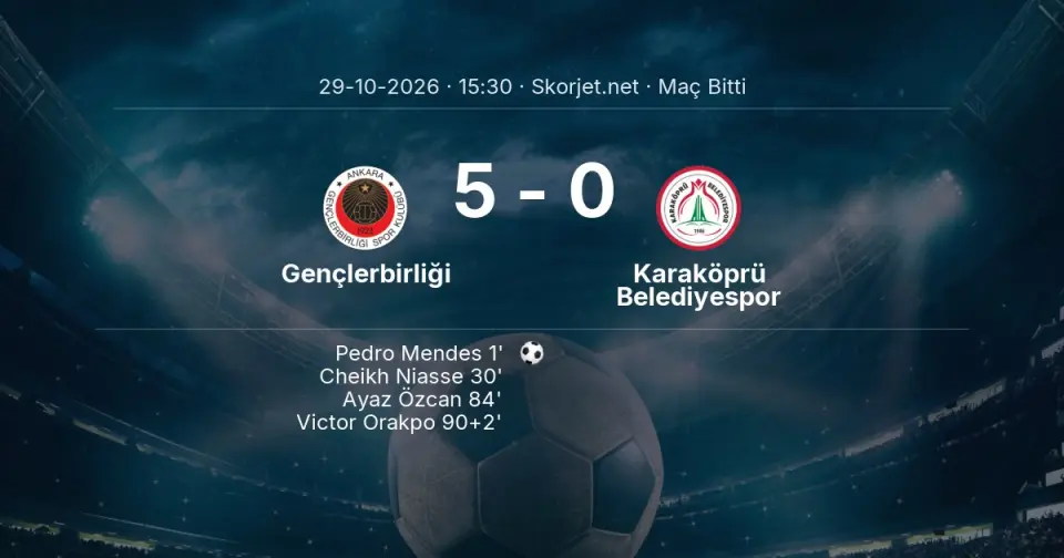 Gençlerbirliği - Karaköprü Belediyespor Skor: 5-0