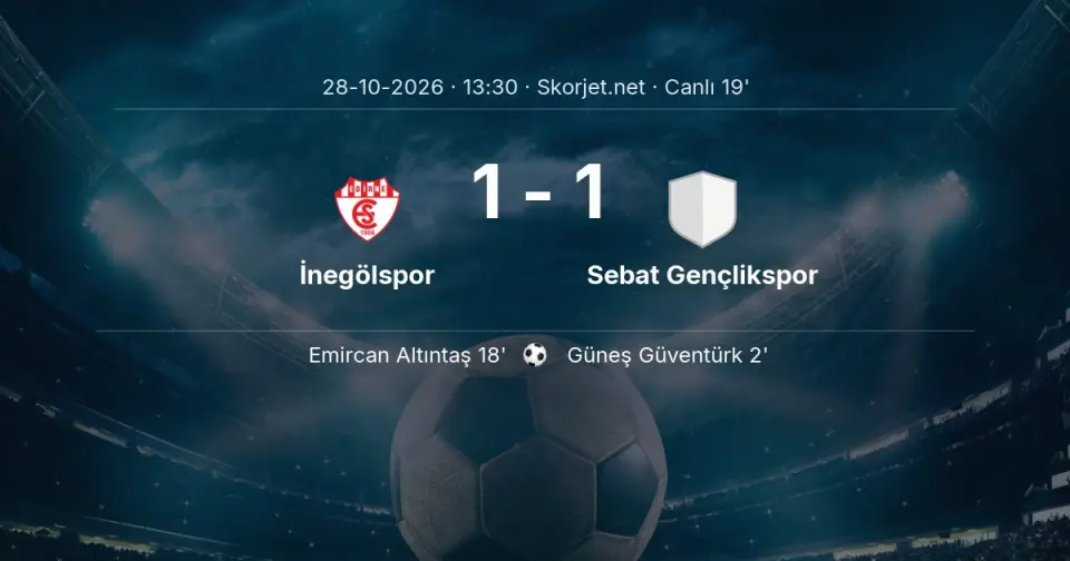 İnegölspor - Sebat Gençlikspor Maçında Gol: Emircan Altıntaş (18. dakika) İnegölspor - Sebat Gençlikspor Maçında Gol: Emircan Altıntaş (18. dakika)
