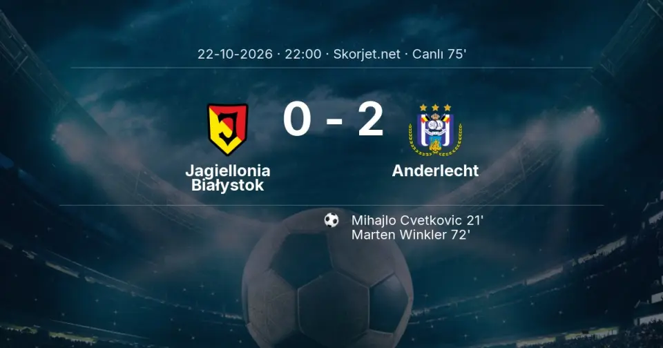Jagiellonia Białystok - Anderlecht Maçında Gol: Marten Winkler (72. dakika)
