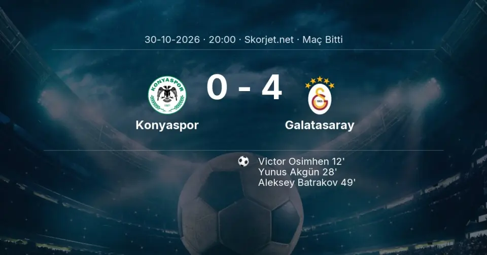 Konyaspor - Galatasaray Maçı 0-4 Sona Erdi