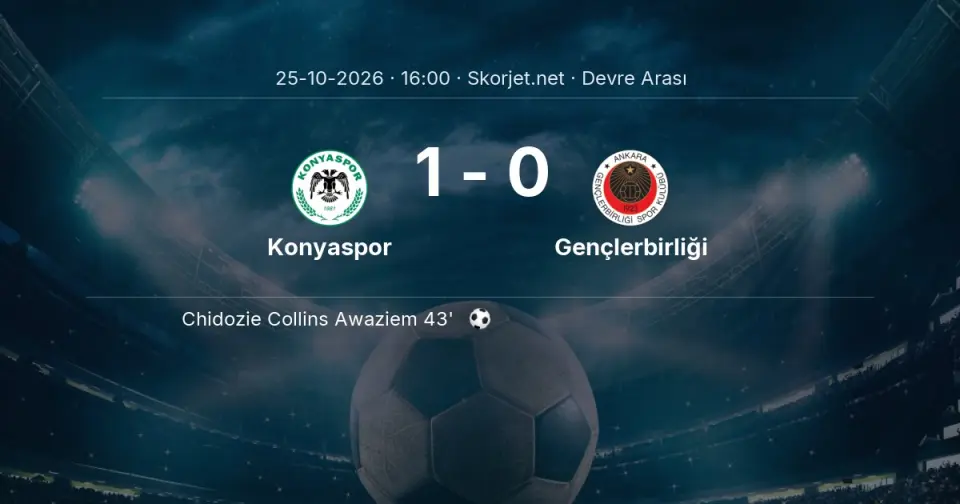 Konyaspor - Gençlerbirliği Maçında Devre Arası