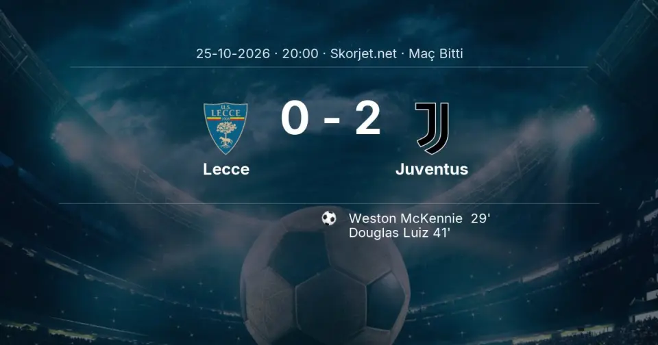 Lecce 0-2 Juventus - Maç Sona Erdi