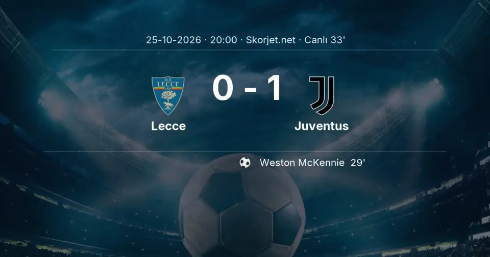 Lecce - Juventus Maçında Gol: Weston McKennie (29. dakika) Lecce - Juventus Maçında Gol: Weston McKennie (29. dakika)