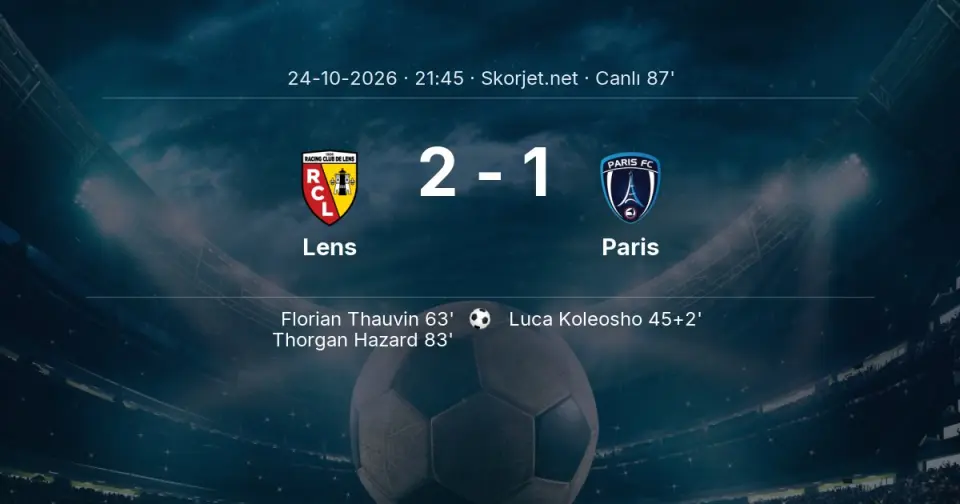 Lens - Paris Maçında Gol: Thorgan Hazard (83. dakika)