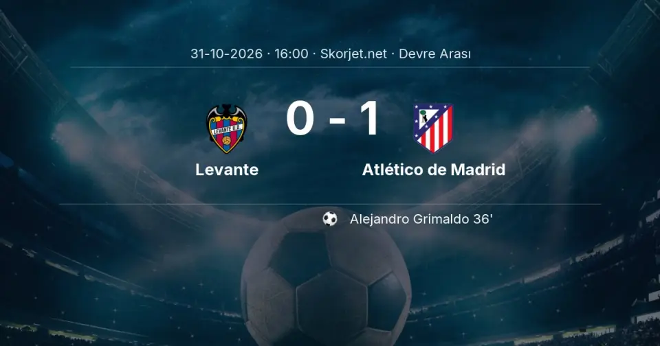Levante - Atlético de Madrid Maçında Devre Arası