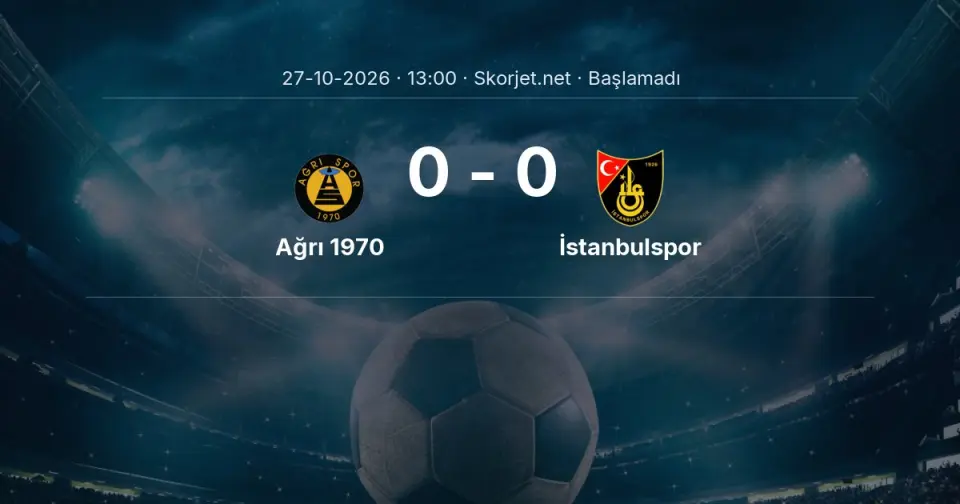 MAÇ BAŞLADI | Ağrı 1970 - İstanbulspor