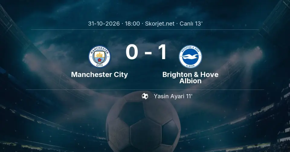 Manchester City - Brighton & Hove Albion Maçında Gol: Yasin Ayari (11. dakika) Manchester City - Brighton & Hove Albion Maçında Gol: Yasin Ayari (11. dakika)