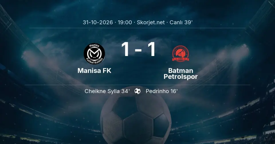 Manisa FK - Batman Petrolspor Maçında Gol: Cheikne Sylla (34. dakika) Manisa FK - Batman Petrolspor Maçında Gol: Cheikne Sylla (34. dakika)